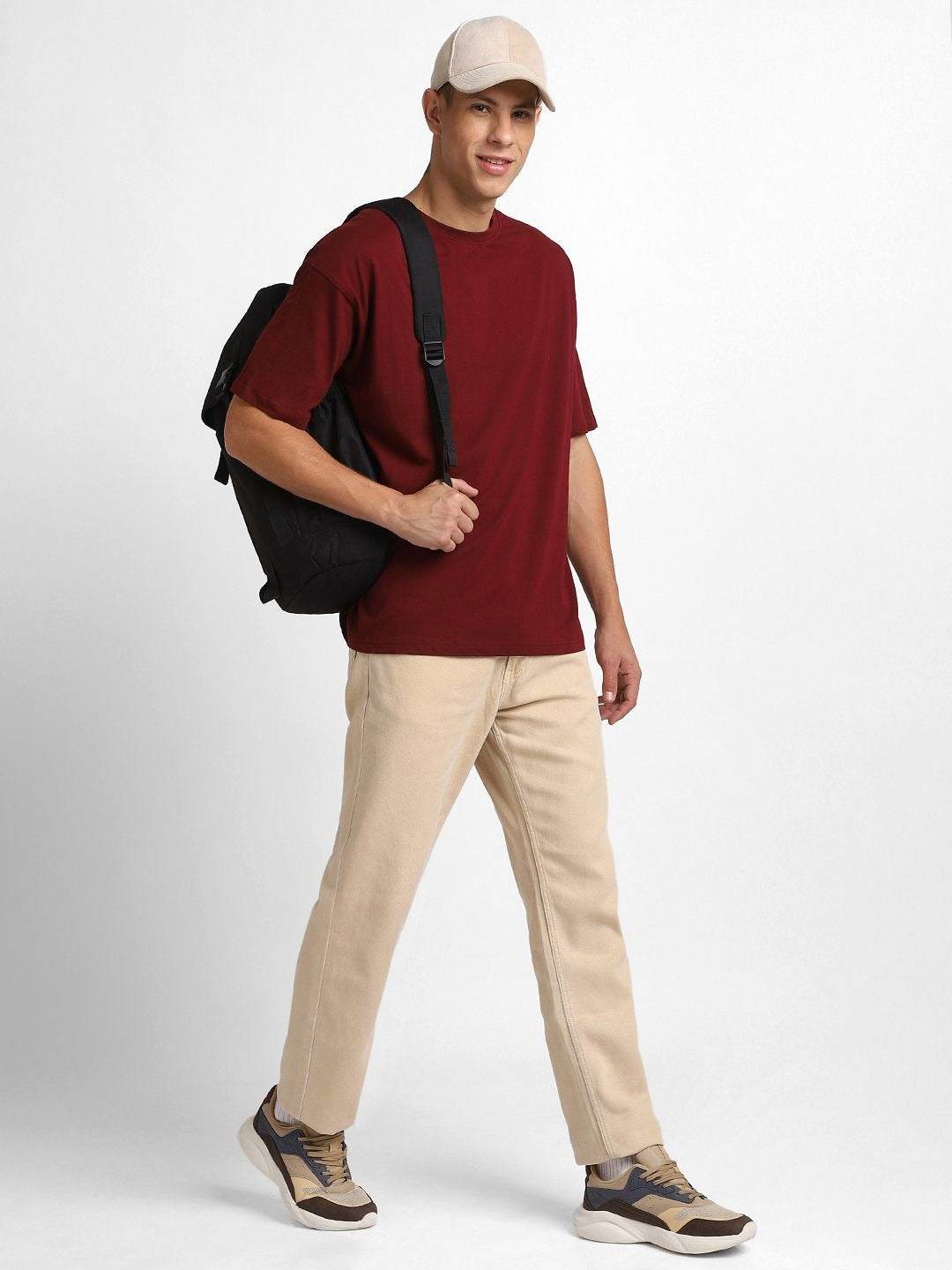 Round Neck Drop-Shoulder Oversized Cotton T-Shirt for Men in Pakistan | DOCACCA
