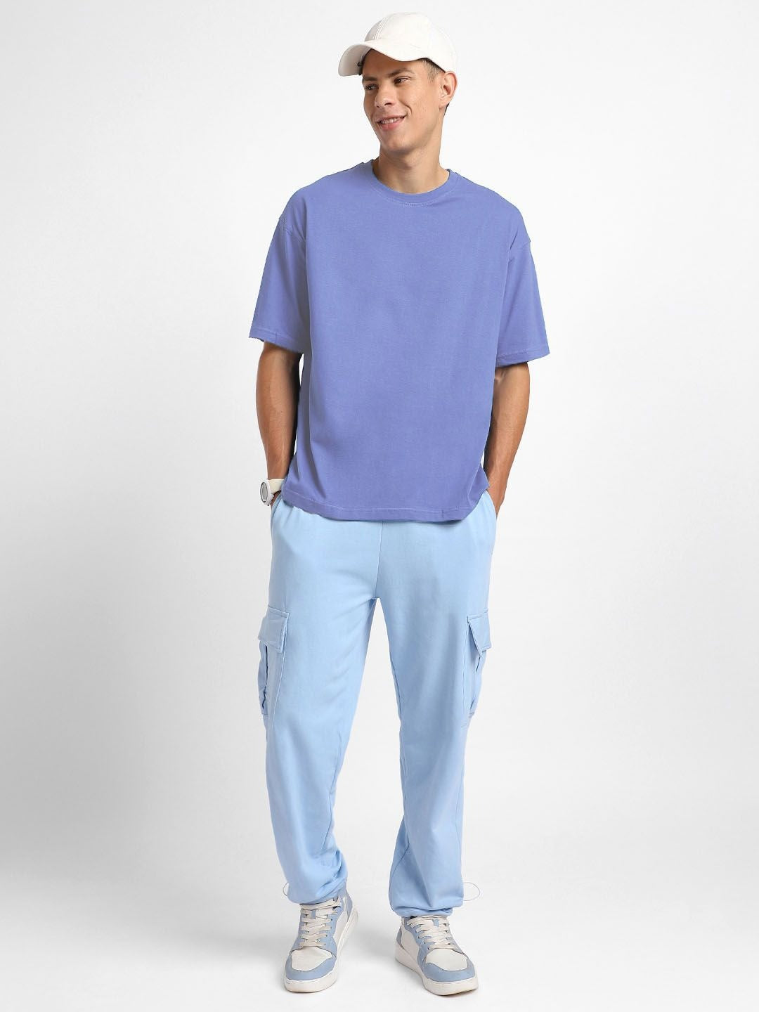 Round Neck Drop-Shoulder Short Sleeves Oversized Cotton T-Shirt for Men in Pakistan | DOCACCA