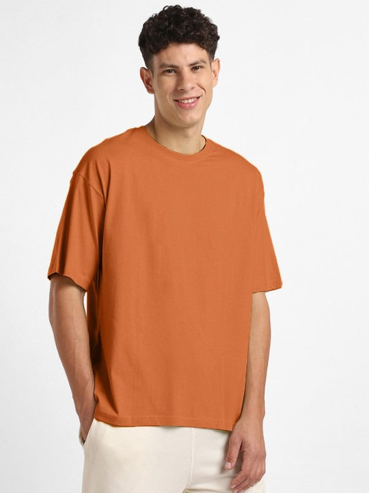Round Neck Drop Shoulder Short Sleeves Cotton Oversized T-Shirt for Men in Pakistan | DOCACCA