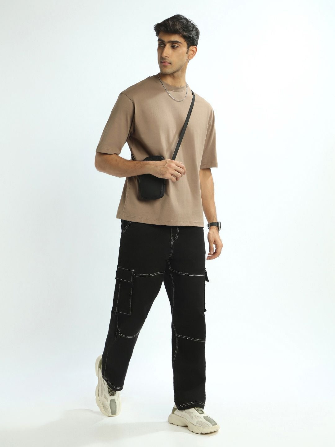 Drop-Shoulder Sleeves Oversized Cotton T-Shirt for Men in Pakistan | DOCACCA