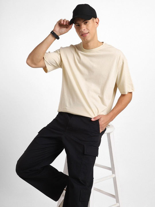 Round Neck Short Sleeves Oversized Cotton T-Shirt for Men in Pakistan | DOCACCA