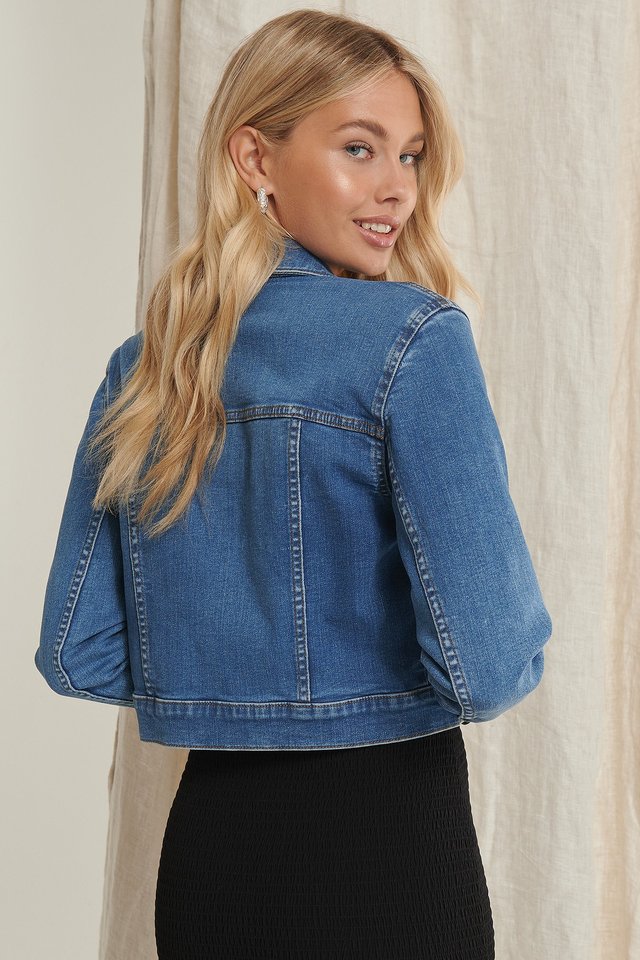 Women Blue Solid Jacket