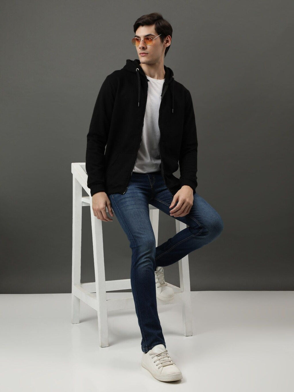 Men Long Sleeves Cotton Hood Front-Open Sweatshirt – Casual Zipper Hoodie for Pakistan | DOCACCA