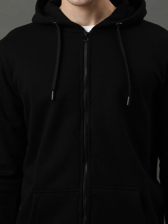 Men Long Sleeves Cotton Hood Front-Open Sweatshirt – Casual Zipper Hoodie for Pakistan | DOCACCA