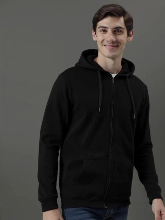 Men Long Sleeves Cotton Hood Front-Open Sweatshirt – Casual Zipper Hoodie for Pakistan | DOCACCA
