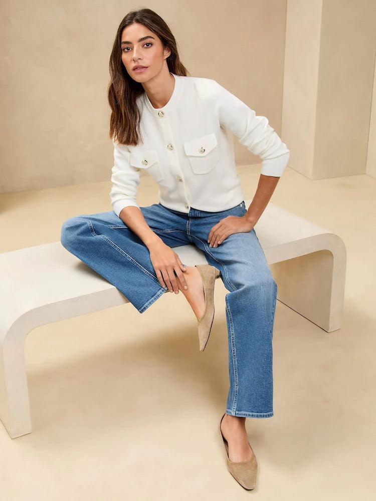 Women Lipsy Mid Wash Blue Mid Rise Wide Leg Jeans – Trendy Hourglass Fit Denim for Pakistan | DOCACCA