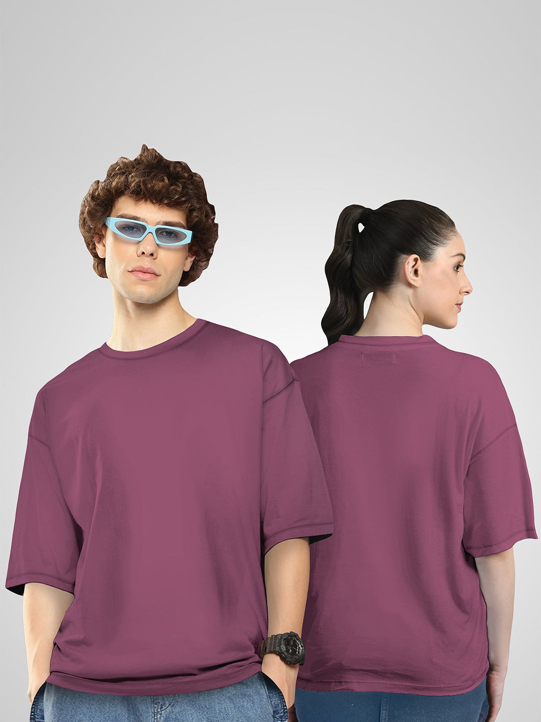 Unisex Twistform Twinny Zone Pack of 2 Solid Cotton Oversized T-Shirts – Premium Casual Wear in Pakistan | DOCACCA