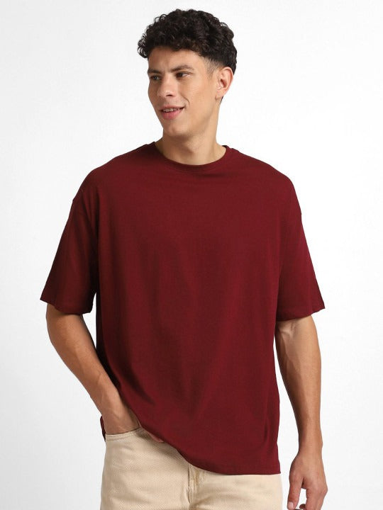 Round Neck Drop-Shoulder Oversized Cotton T-Shirt for Men in Pakistan | DOCACCA