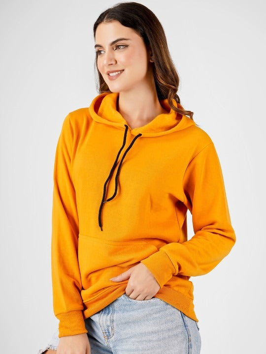 Women Hooded Cotton Yellow Hoodie – Casual Pullover for Pakistan | DOCACCA