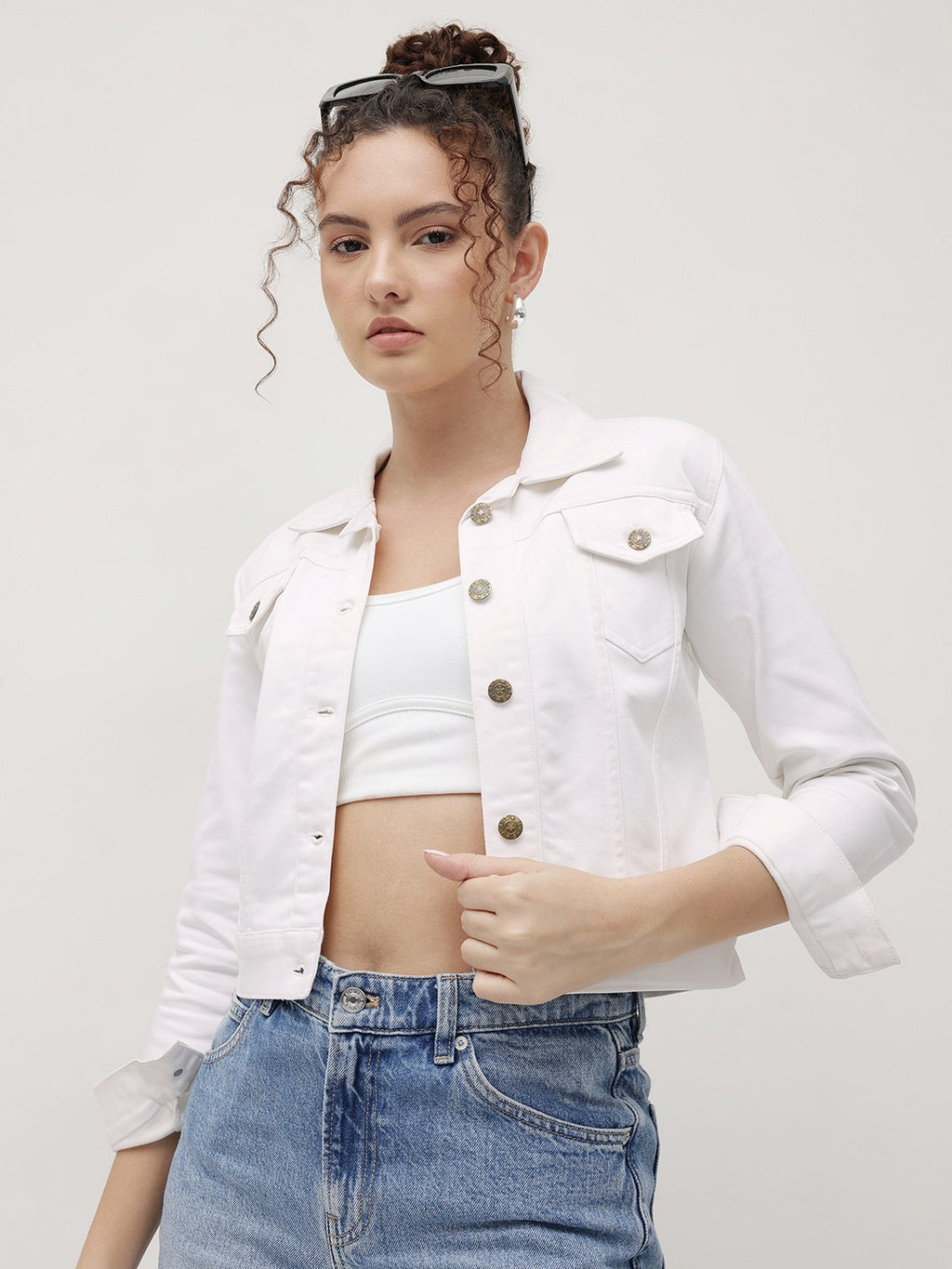 Women Crop Denim Jacket – Trendy Short Denim Layer for Everyday Pakistani Style | DOCACCA