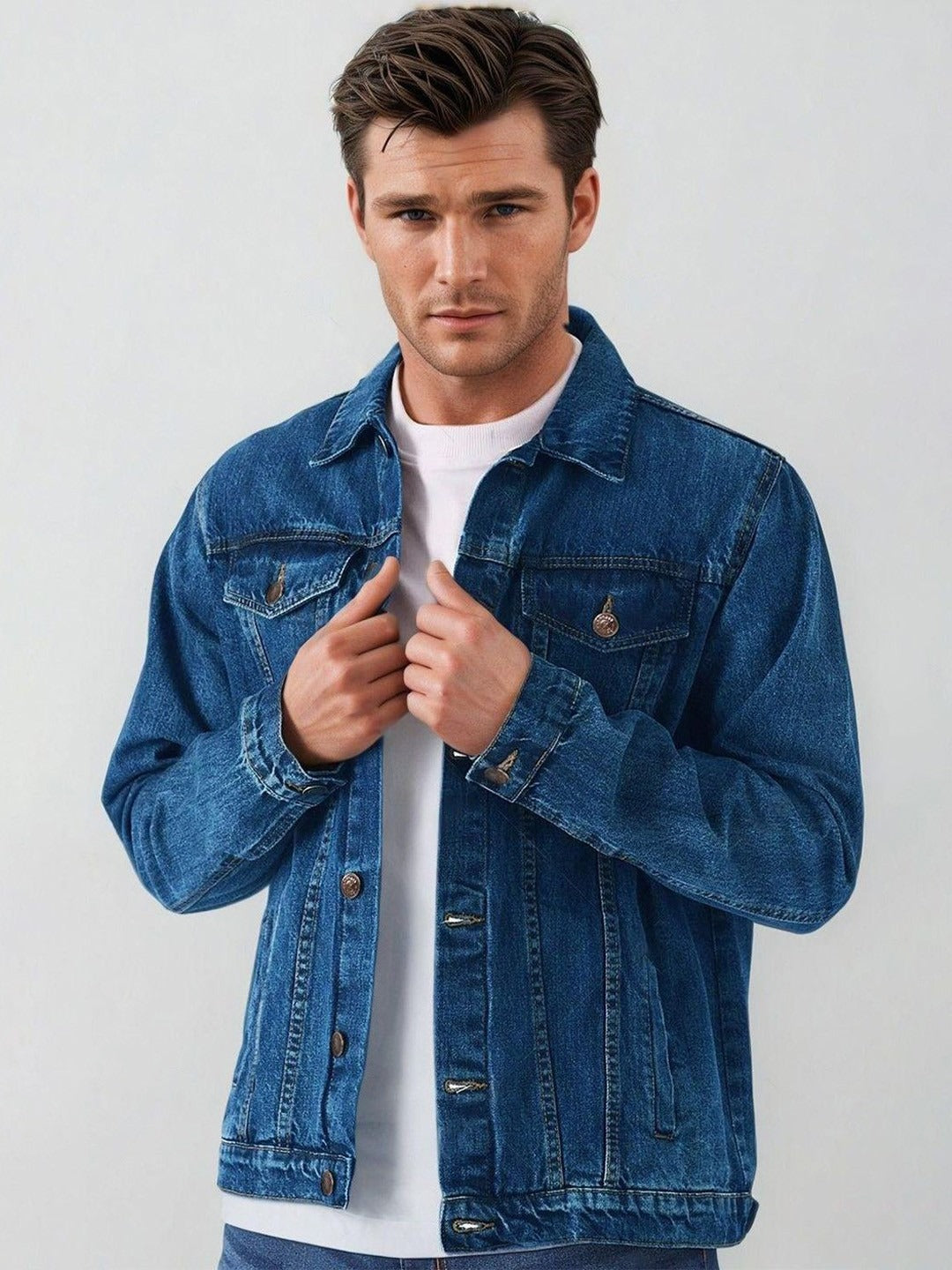 Men's Solid Denim Jacket – Classic Casual Style for Pakistani Weather | DOCACCA