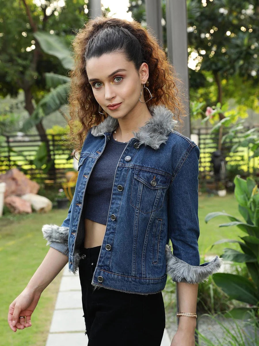 Men Fur Denim Jacket for Winter in Pakistan – Warm & Stylish Outerwear | DOCACCA