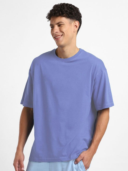 Round Neck Drop-Shoulder Short Sleeves Oversized Cotton T-Shirt for Men in Pakistan | DOCACCA