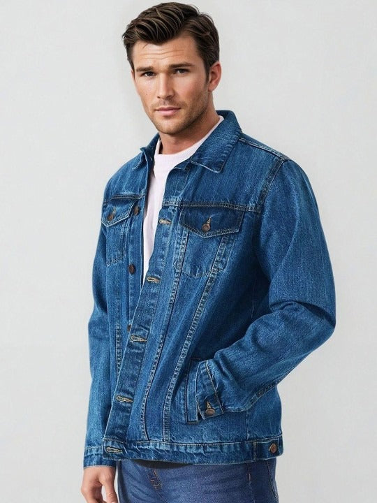 Men's Solid Denim Jacket – Classic Casual Style for Pakistani Weather | DOCACCA