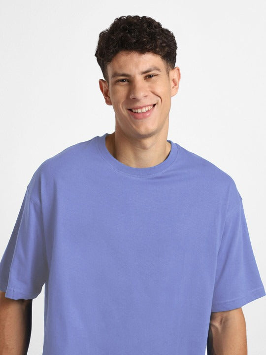 Round Neck Drop-Shoulder Short Sleeves Oversized Cotton T-Shirt for Men in Pakistan | DOCACCA