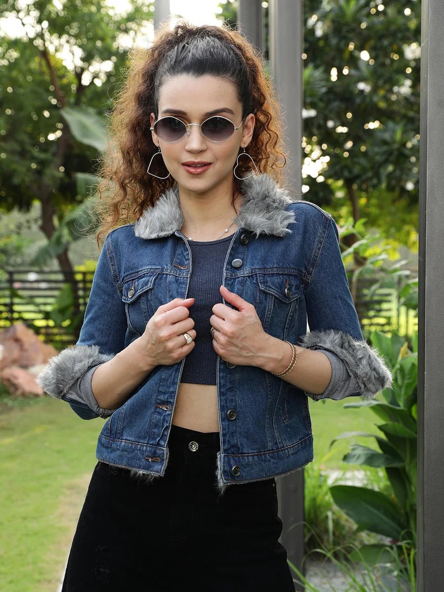 Men Fur Denim Jacket for Winter in Pakistan – Warm & Stylish Outerwear | DOCACCA