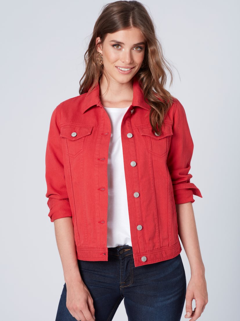 Women Red Solid Jacket