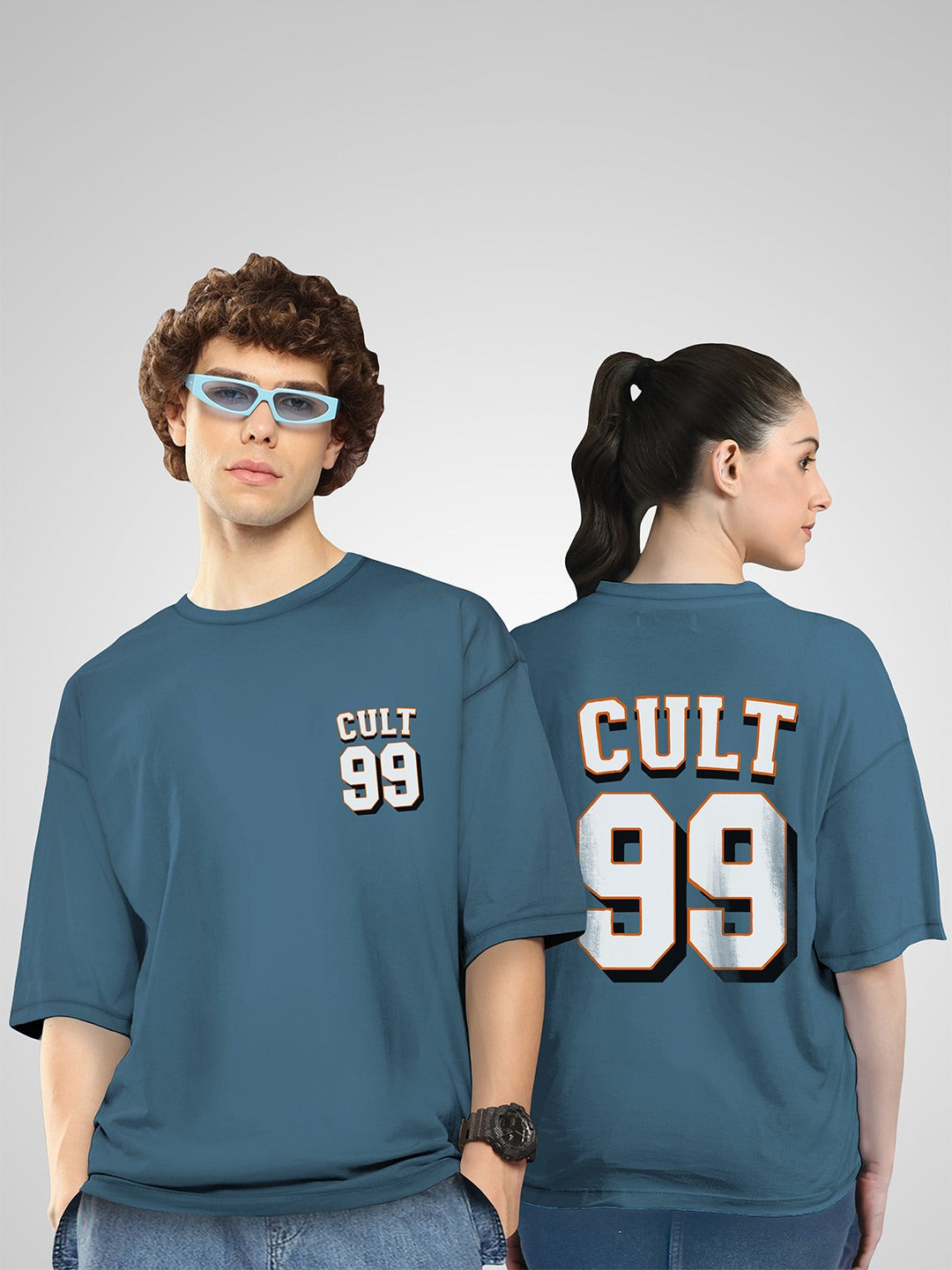 Unisex Twistform Twinny Zone Pack Of 2 Cult99 Printed Cotton Oversized T-shirts – Trendy Streetwear in Pakistan | DOCACCA