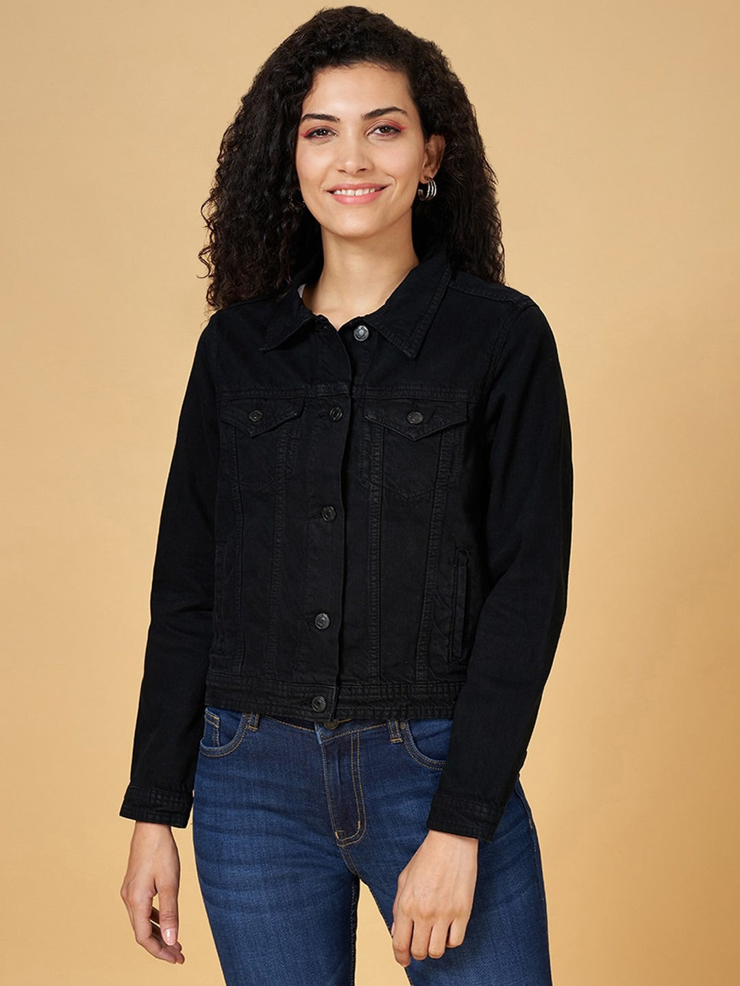 Spread Collar Pure Cotton Denim Jacket – Breathable Pure Cotton Trucker for Pakistan | DOCACCA