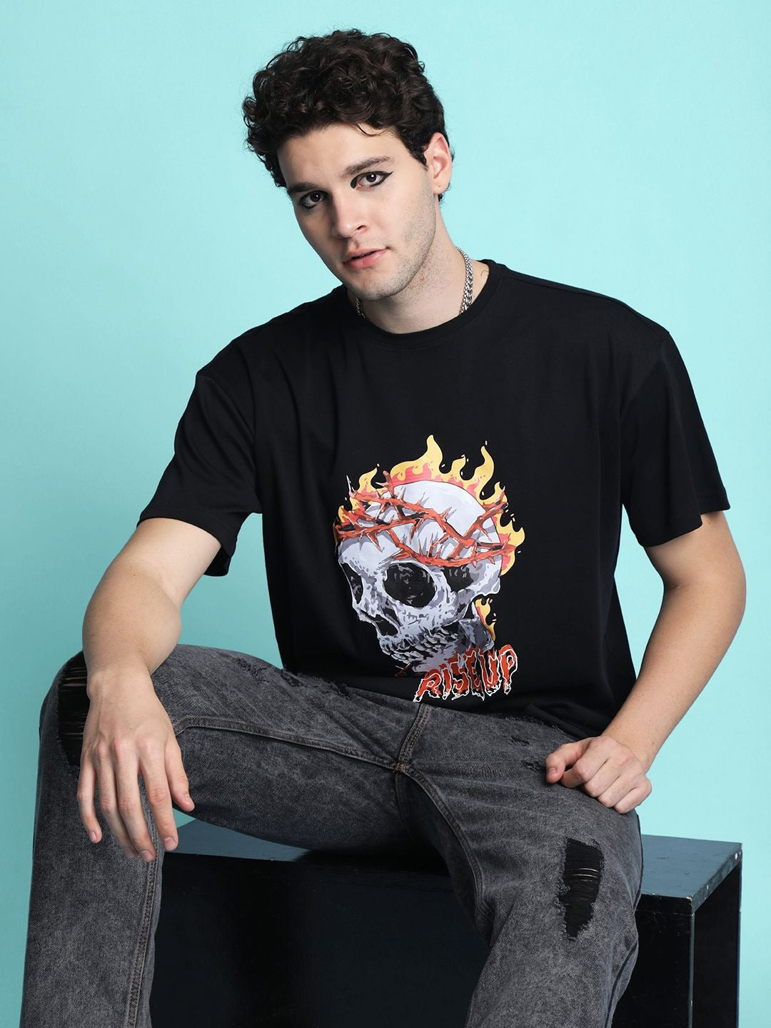 Unisex Printed Drop-Shoulder Sleeves Oversized T-shirt – Trendy Streetwear Cotton Tee in Pakistan | DOCACCA