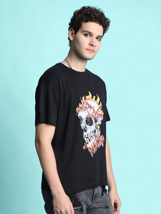Unisex Printed Drop-Shoulder Sleeves Oversized T-shirt – Trendy Streetwear Cotton Tee in Pakistan | DOCACCA