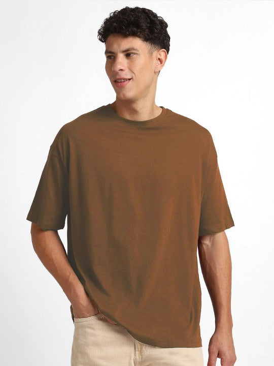 Round Neck Drop-Shoulder Oversized Cotton T-Shirt for Men in Pakistan | DOCACCA