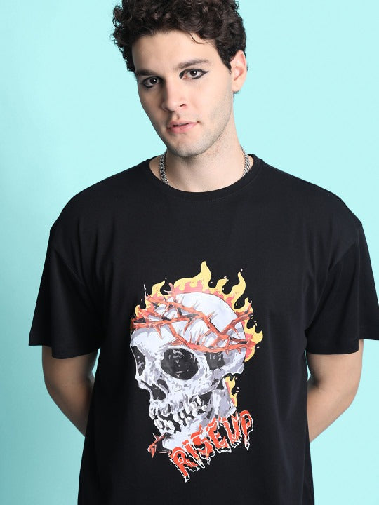 Unisex Printed Drop-Shoulder Sleeves Oversized T-shirt – Trendy Streetwear Cotton Tee in Pakistan | DOCACCA