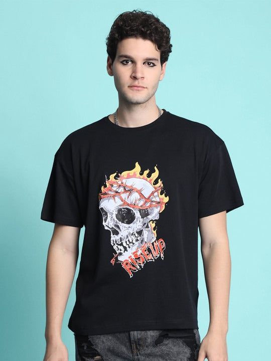 Unisex Printed Drop-Shoulder Sleeves Oversized T-shirt – Trendy Streetwear Cotton Tee in Pakistan | DOCACCA