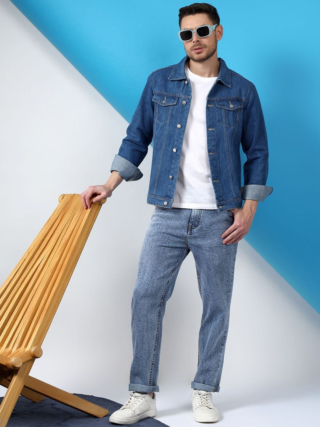 Men Spread Collar Denim Jacket – Smart, Breathable Everyday Wear in Pakistan | DOCACCA