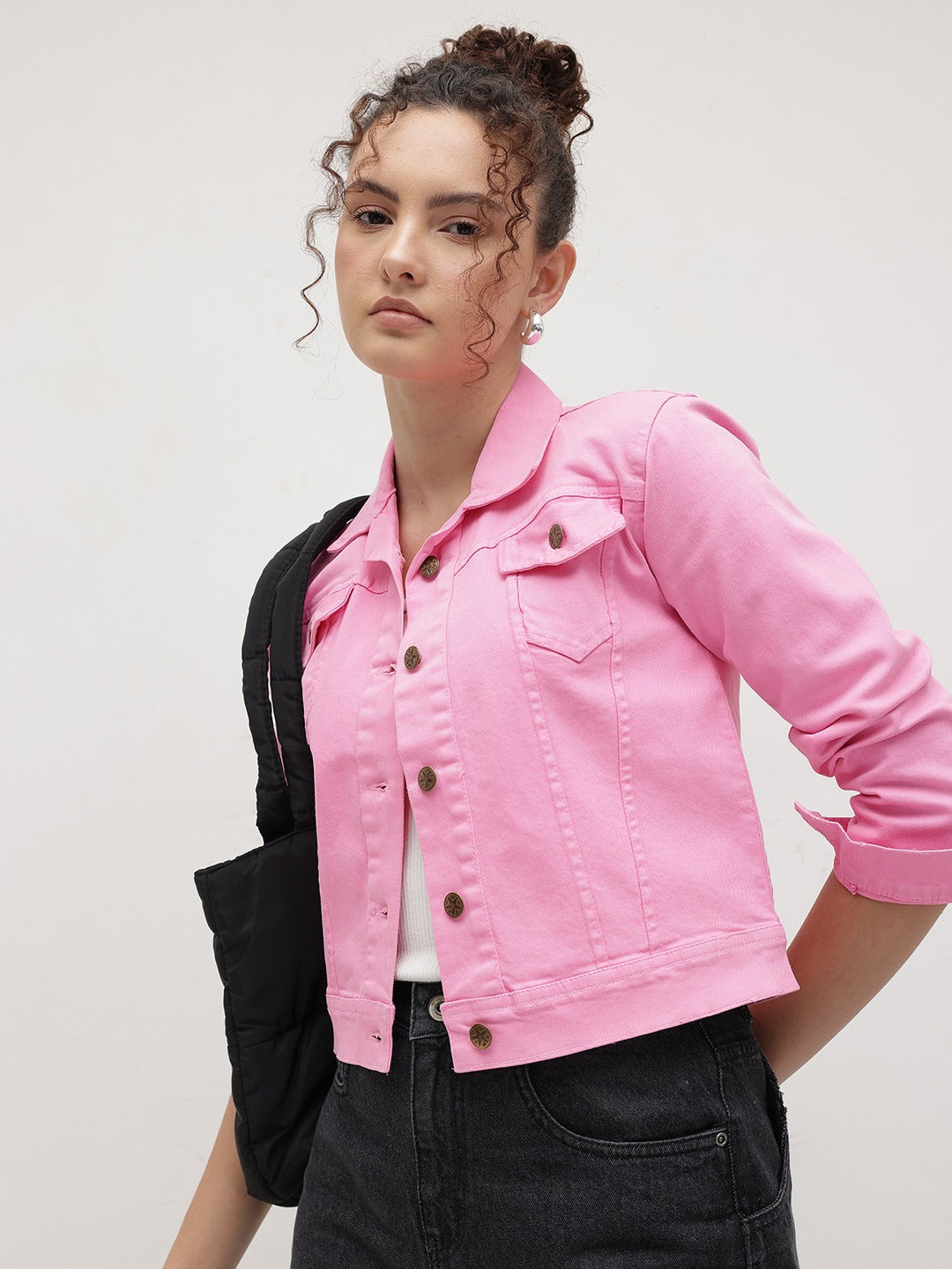 Women’s Crop Denim Jacket | Trendy Short Denim Outerwear in Pakistan