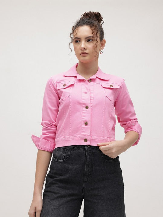 Women’s Crop Denim Jacket | Trendy Short Denim Outerwear in Pakistan