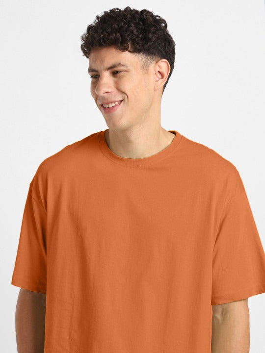 Round Neck Drop Shoulder Short Sleeves Cotton Oversized T-Shirt for Men in Pakistan | DOCACCA