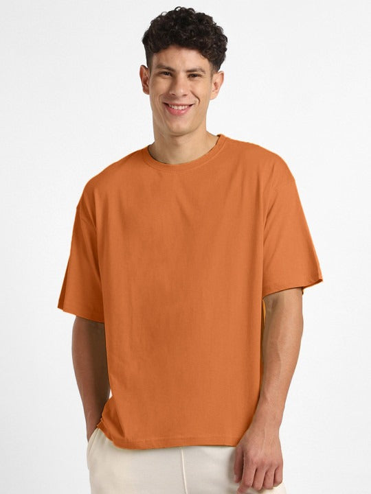 Round Neck Drop Shoulder Short Sleeves Cotton Oversized T-Shirt for Men in Pakistan | DOCACCA