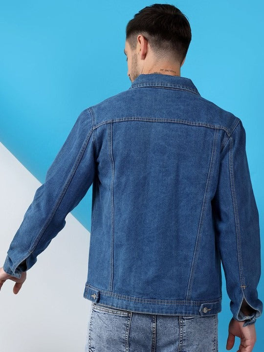 Men Spread Collar Denim Jacket – Smart, Breathable Everyday Wear in Pakistan | DOCACCA