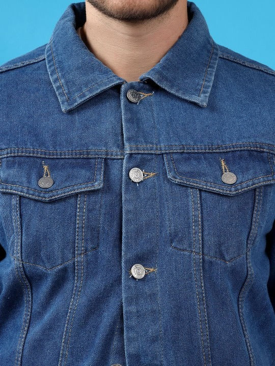 Men Spread Collar Denim Jacket – Smart, Breathable Everyday Wear in Pakistan | DOCACCA