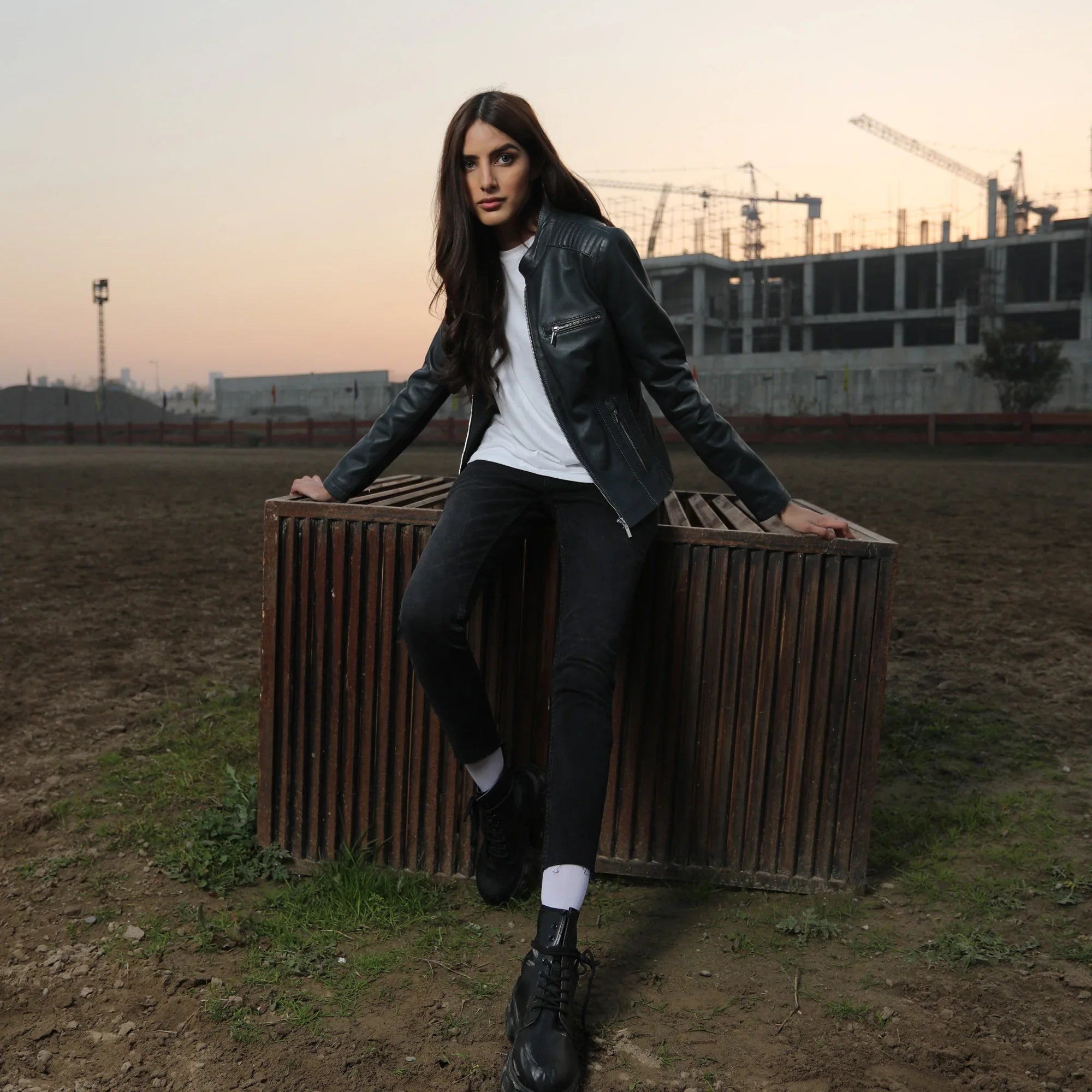 Black Genuine Leather Biker Jacket