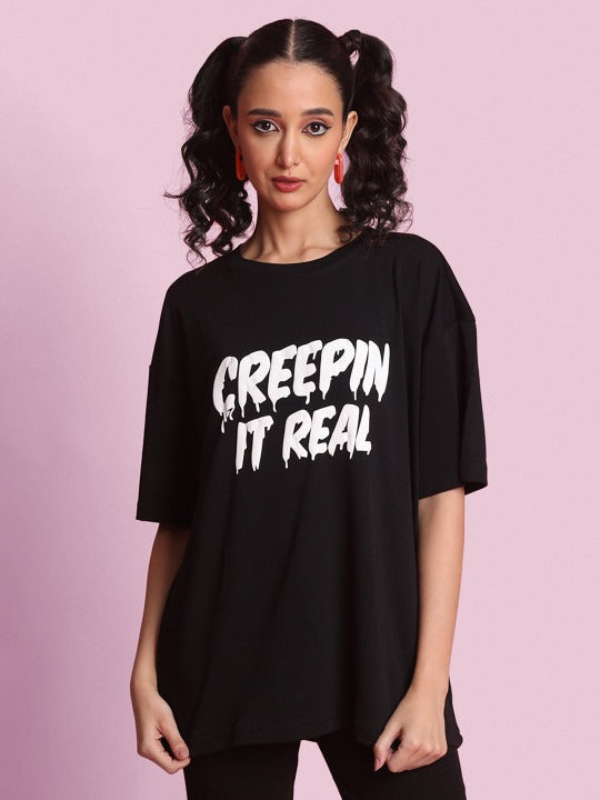 Unisex Halloween Graphic Print Round Neck Cotton Oversized T-Shirt – Trendy Festive Streetwear in Pakistan | DOCACCA