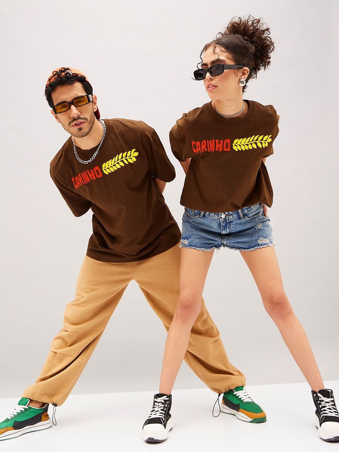 Unisex Brown Typography Printed Pure Cotton Oversized T-Shirt – Trendy Streetwear in Pakistan | DOCACCA