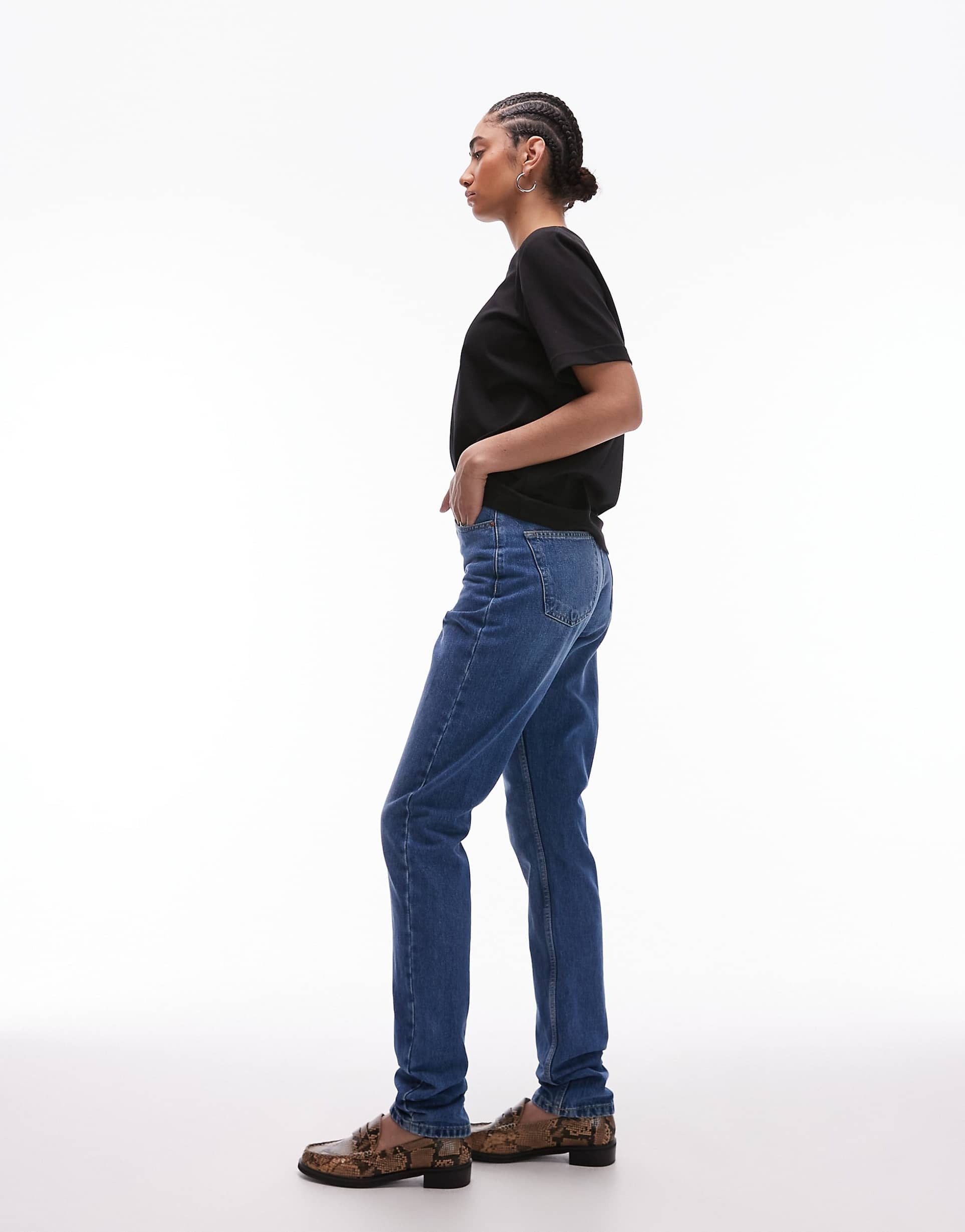Mom High Rise Jeans in Mid Blue – Flattering Fit & Everyday Comfort Denim for Pakistani Women | DOCACCA