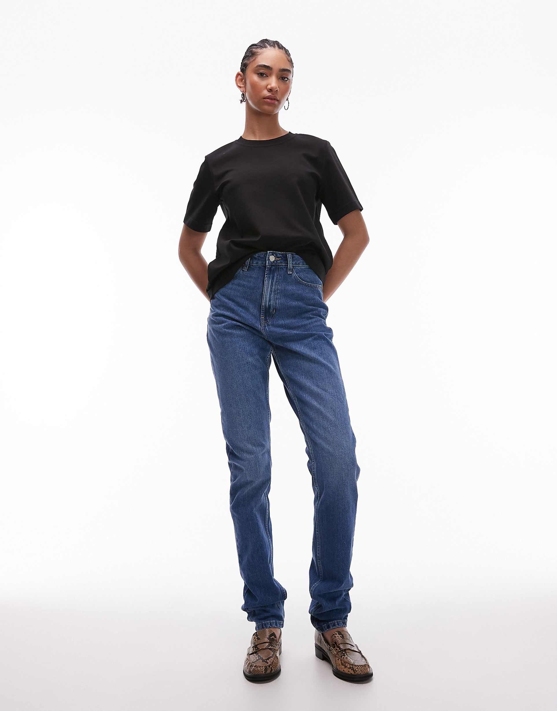 Mom High Rise Jeans in Mid Blue – Flattering Fit & Everyday Comfort Denim for Pakistani Women | DOCACCA