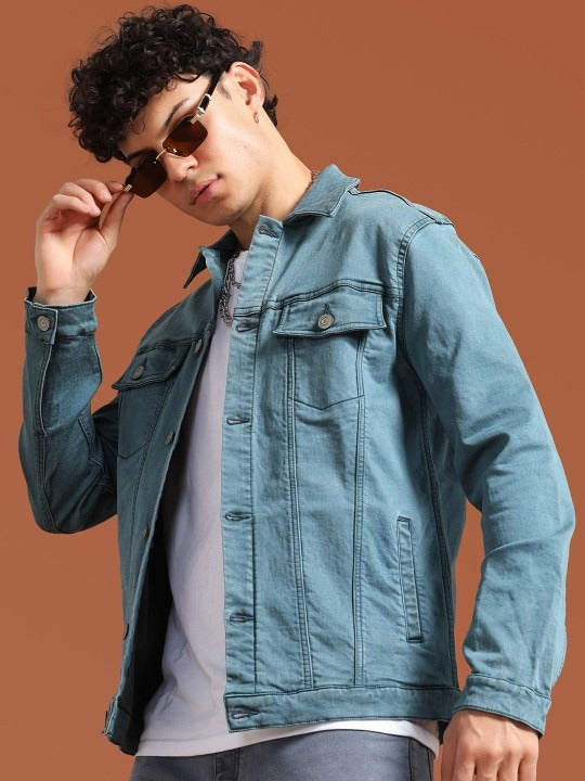 Men Solid Long Sleeves Denim Jacket – Comfortable, Durable Outerwear for Pakistani Weather | DOCACCA