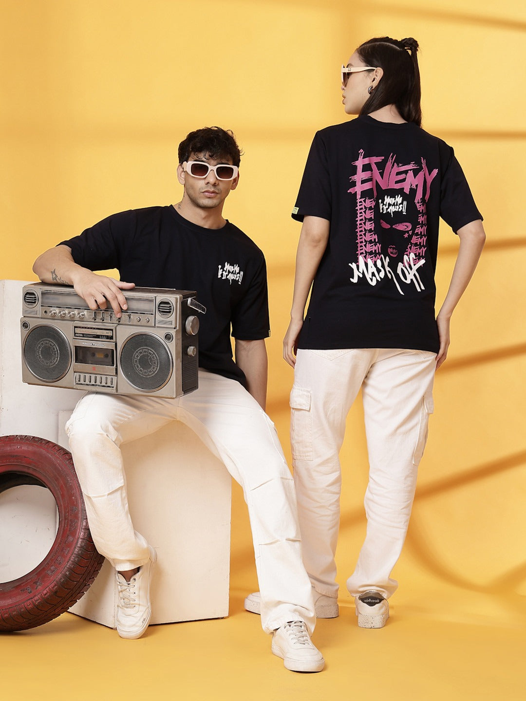 Unisex Typography Printed Round Neck Cotton Oversized T-Shirt – Trendy Streetwear in Pakistan | DOCACCA