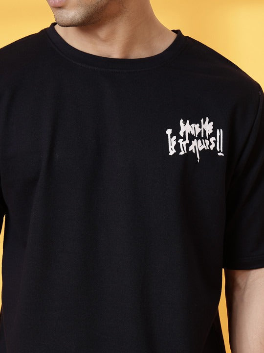 Unisex Typography Printed Round Neck Cotton Oversized T-Shirt – Trendy Streetwear in Pakistan | DOCACCA