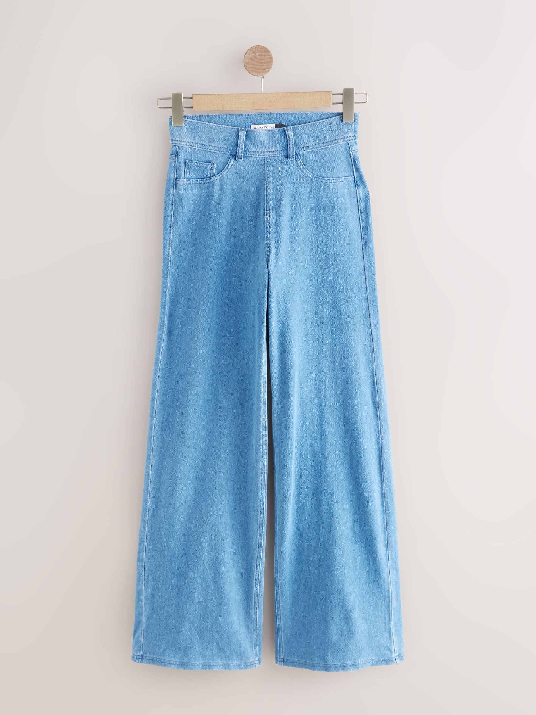 Women Bleach Jersey Denim Wide Leg Trousers – Trendy & Comfortable Jeans for Women in Pakistan