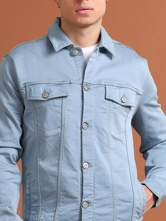 Men Solid Long Sleeves Denim Jacket – Premium Cotton Outerwear for Pakistan’s Urban Style | DOCACCA
