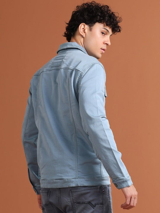 Men Solid Long Sleeves Denim Jacket – Premium Cotton Outerwear for Pakistan’s Urban Style | DOCACCA