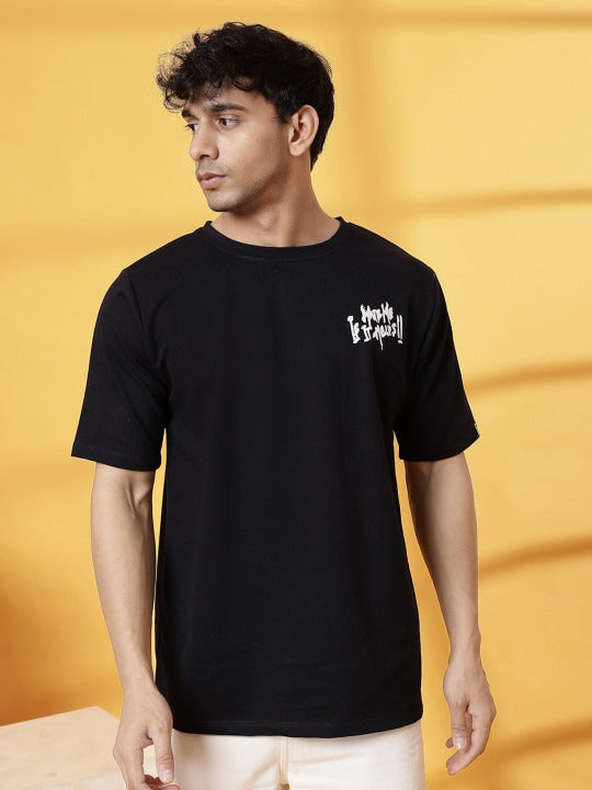 Unisex Typography Printed Round Neck Cotton Oversized T-Shirt – Trendy Streetwear in Pakistan | DOCACCA