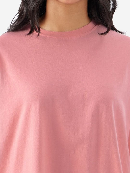 Women Solid Round Neck Pure Cotton Oversized T-Shirt – Everyday Comfort Wear in Pakistan