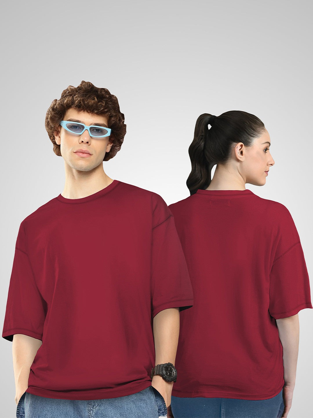 Unisex Twistform Twinny Zone Pack of 2 Solid Cotton Oversized T-Shirts – Trendy Streetwear in Pakistan | DOCACCA