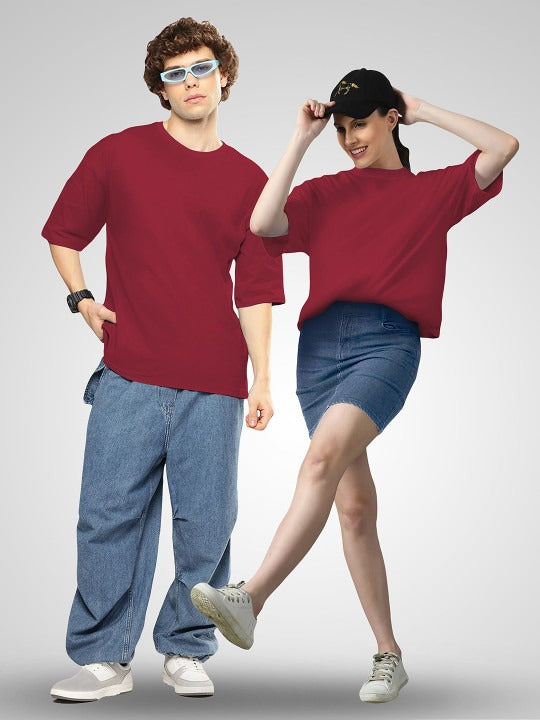 Unisex Twistform Twinny Zone Pack of 2 Solid Cotton Oversized T-Shirts – Trendy Streetwear in Pakistan | DOCACCA